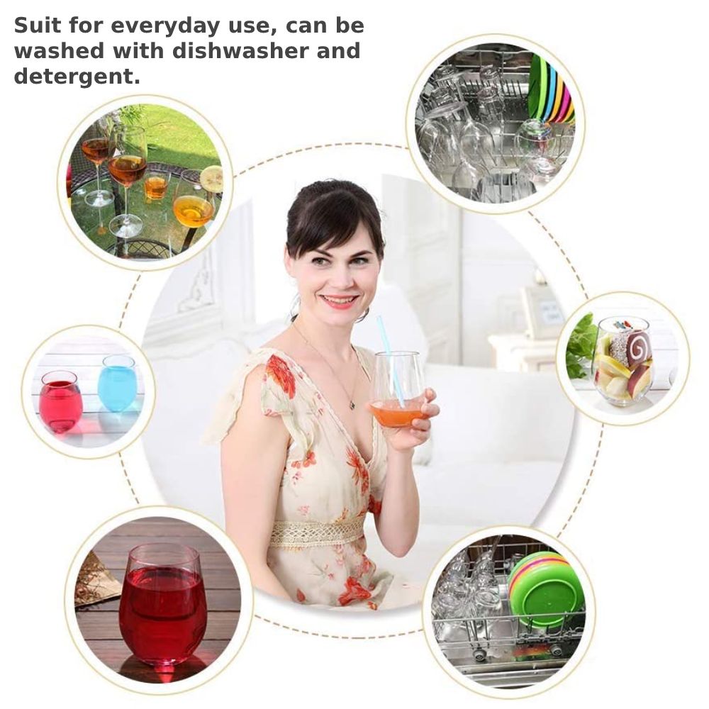 Plastic Stemless Wine Glasses: image 2